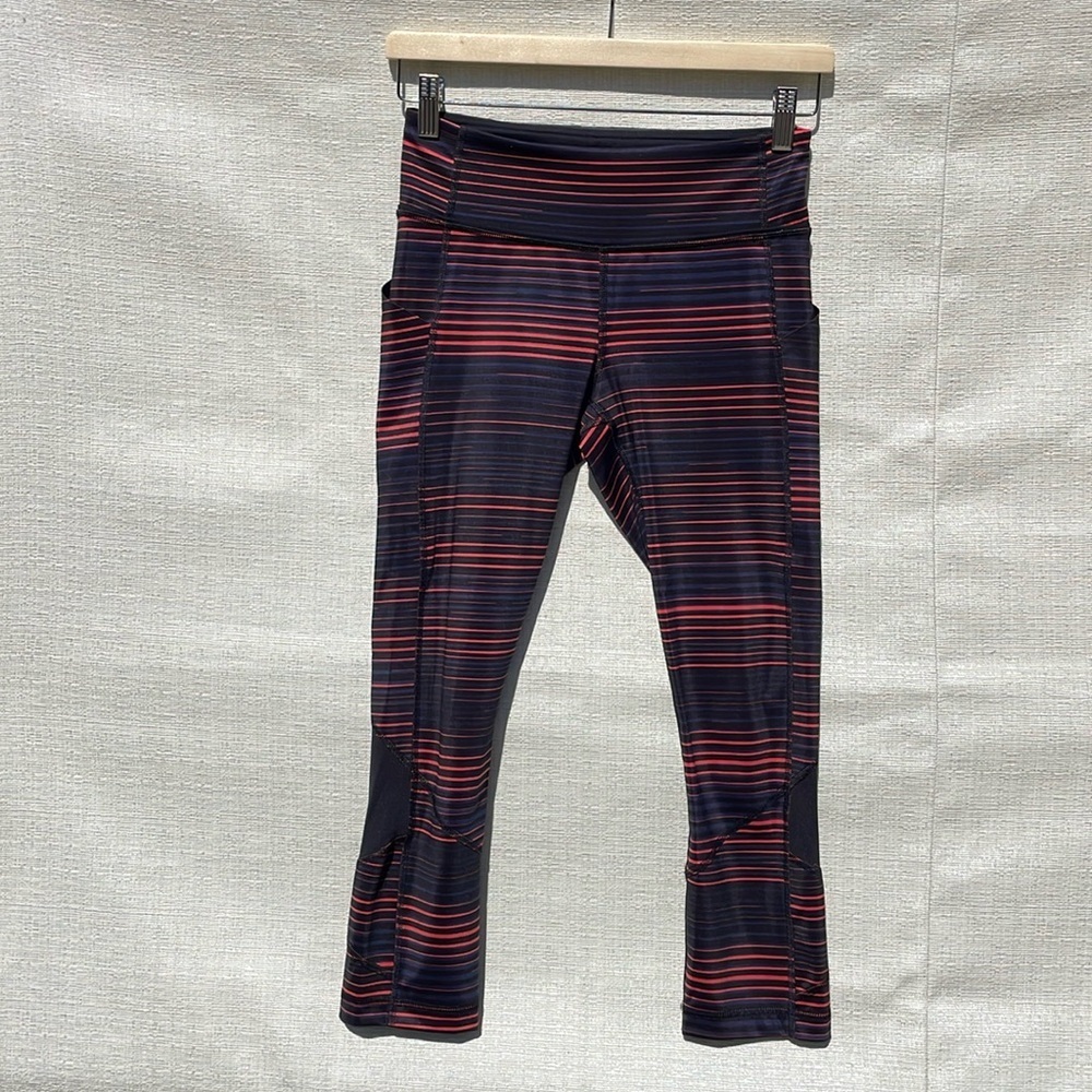 Lululemon Pace Rival Crop Full-On Luxtreme Twisted Dune Alarming Blackblack Sz 4